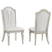 Evangeline Upholstered Dining Side Chair with Faux Diamond Trim Ivory and Silver Oak (Set of 2) image