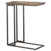 Rudy Snack Table with Power Outlet Gunmetal and Antique Brown image