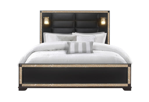 BLAKE BLACK KING BED WITH LAMPS image
