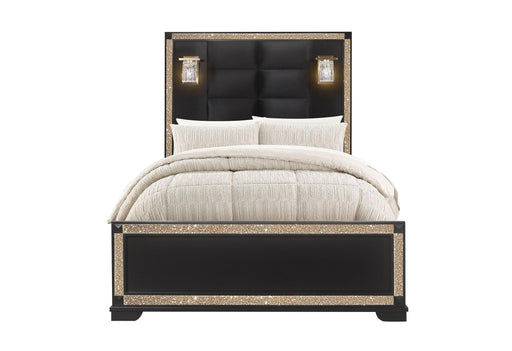 BLAKE BLACK FULL BED WITH LAMPS image
