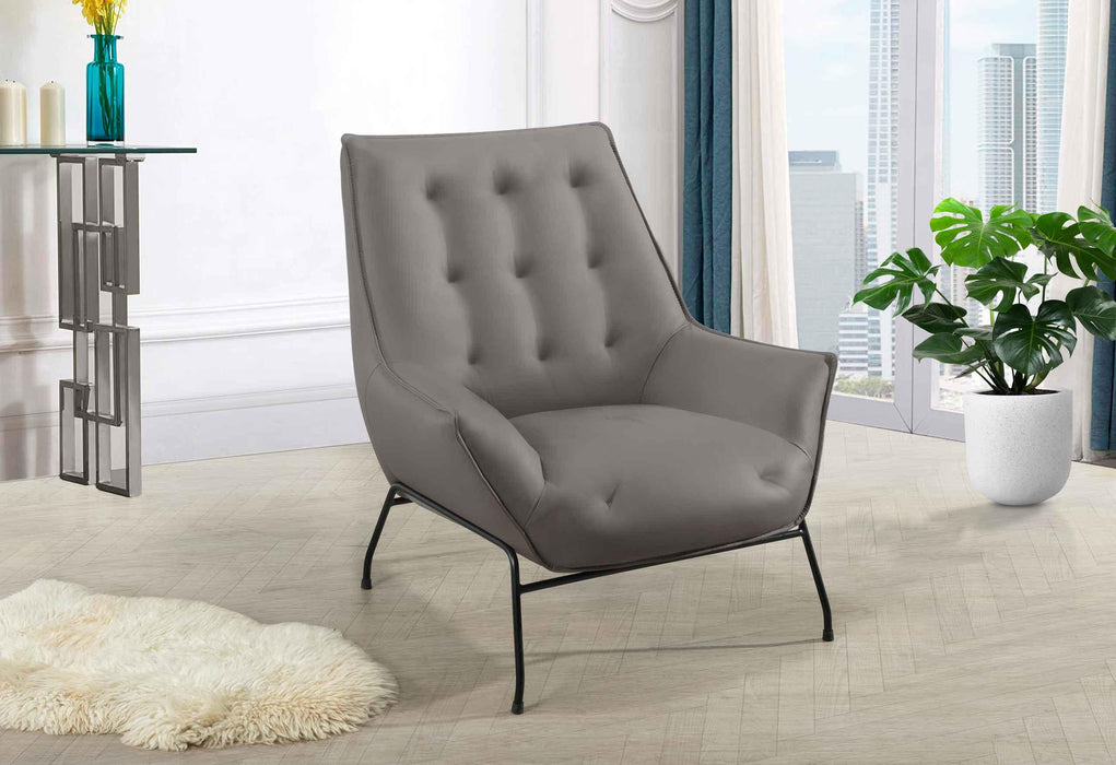 U8933 LIGHT GREY LEATHER ACCENT CHAIR image