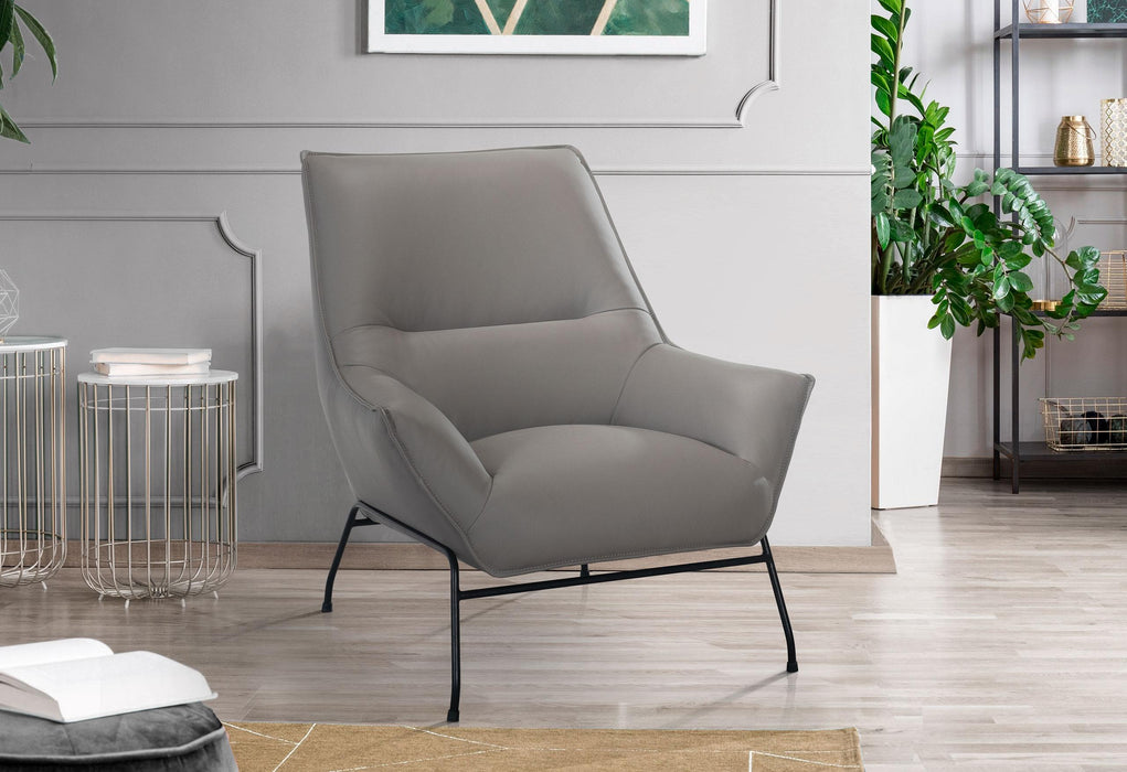 U8943 LIGHT GREY LEATHER ACCENT CHAIR image