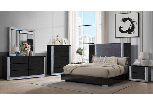 YLIME WAVY BLACK KING BED GROUP image