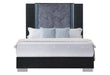 YLIME WAVY BLACK QUEEN BED WITH LED image
